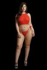 Роскошный комплект Festive Rhinestone Top and Thong со стразами - 