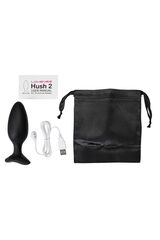 Черная анальная втулка LOVENSE Hush 2 (M) - 13,5 см. - 