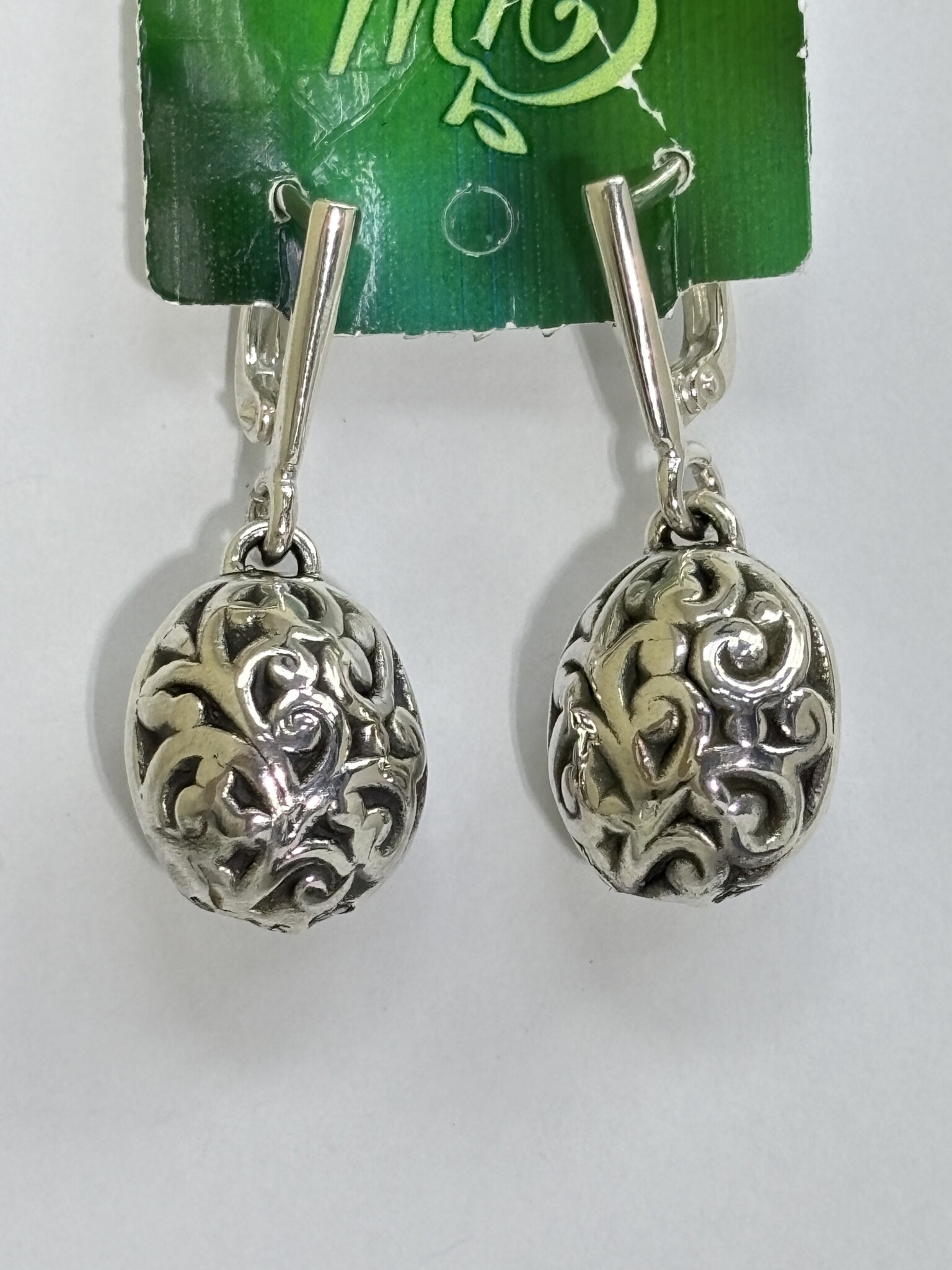 Резные (серьги из серебра)