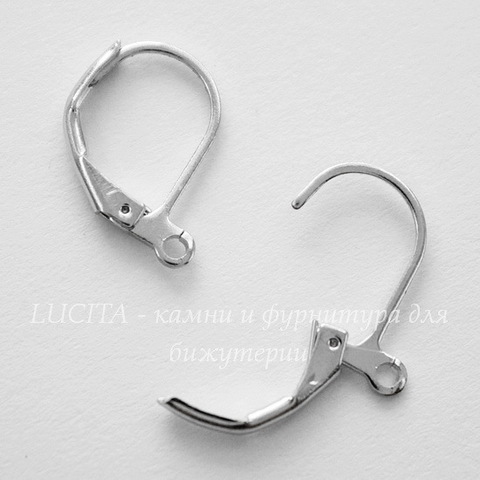 Швензы с французским замком, 14х10 мм (цвет - платина)