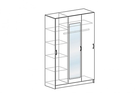 Шкаф 3-х створчатый с зеркалом ШК-553 Бася