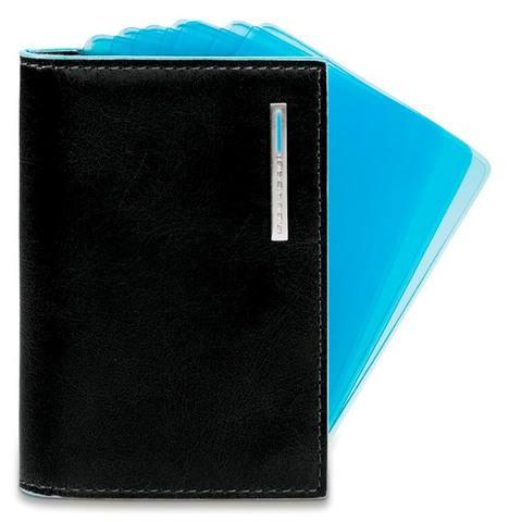 Чехол для кредитных карт Piquadro Blue Square, чёрный, кожа натуральная (PP1661B2/N)