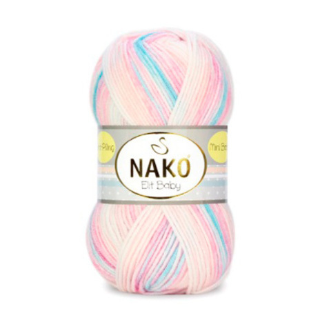 Пряжа Nako Elit Baby Mini Batik 32431 роз-голубой (уп.5 мотков)