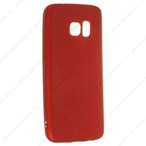 Накладка силиконовая Soft Touch ультра-тонкая для Samsung Galaxy S7 красный