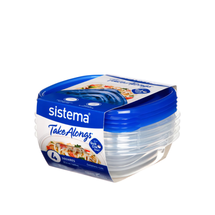 Набор пищевых контейнеров Sistema "TakeAlongs" 669 мл, 4шт.