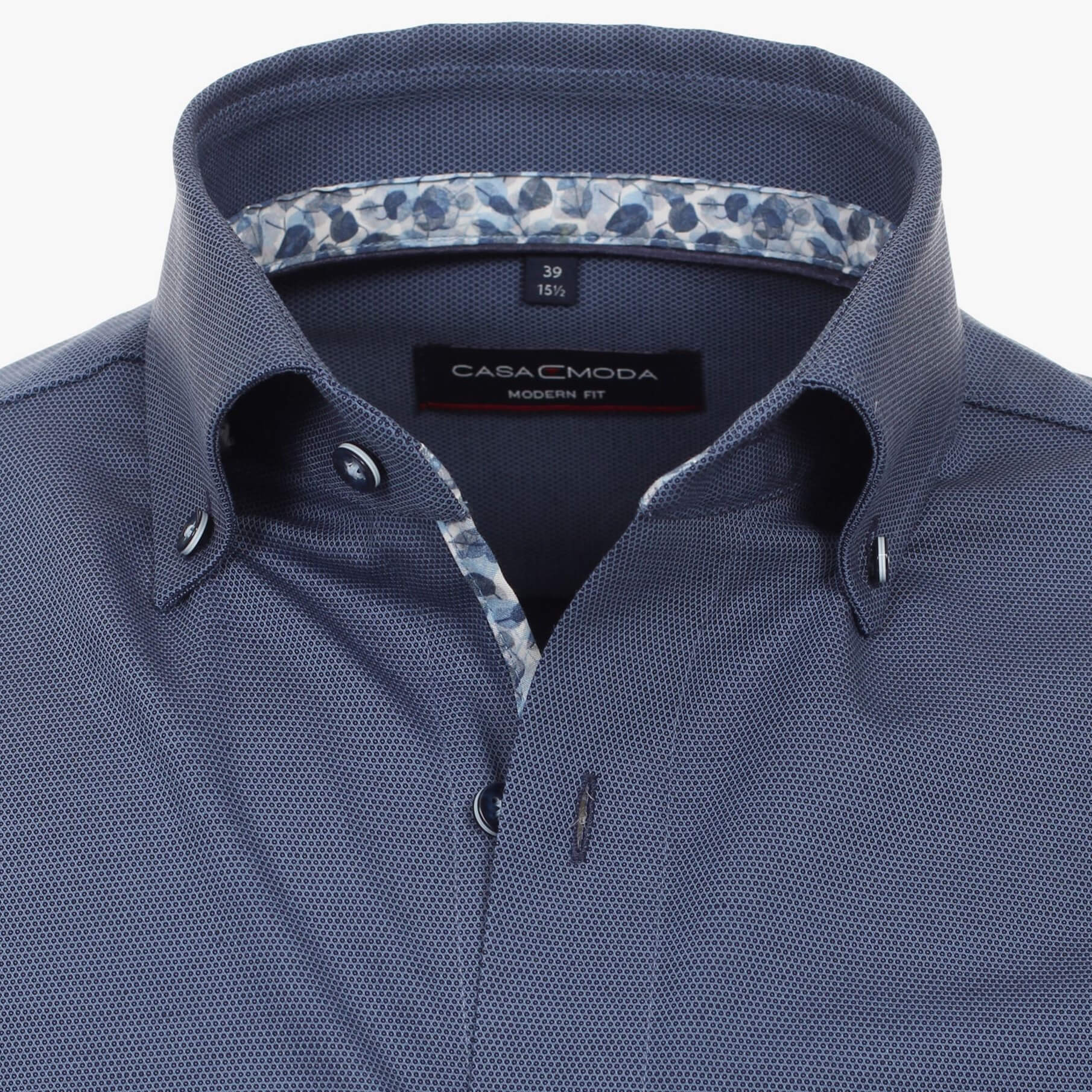 Рубашка мужская Casamoda Modern Fit 334018300-103 темно-синяя с цветной отделкой