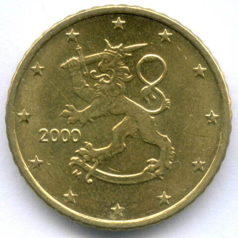 50 евроцентов 2000 год. Финляндия. Регулярный выпуск. Тип 1. Нордик XF-AU