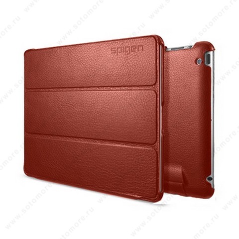 Чехол-книжка SGP для Apple iPad 4/ 3/ 2 - SGP Leather Case Leinwand Series Red SGP09490