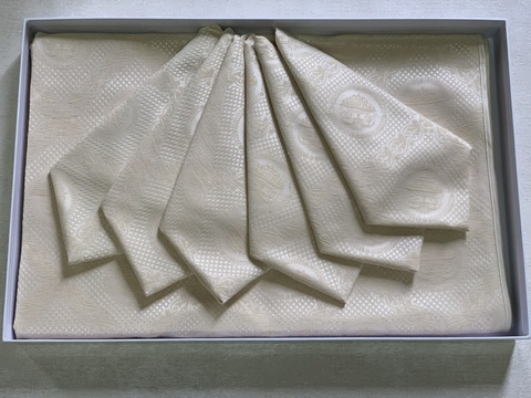 Скатерть 130х160 и 6 салфеток Gamba 8888 Panna светло-бежевая