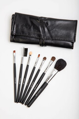 OG Набор кистей из натуральной щетины № 7 в кошельке на завязках ЧЕРНЫЙ (7 кистей)