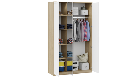 Шкаф Сэнди 3-х дверный вяз благородный / белый