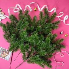 №2 Еловая ветка искусственная, реалистичная, 23 лапки, декор зимний, рождественский, ветка 44 см, набор 3 ветки.