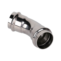 Двухраструбный пресс-угольник 45° из нержавеющей стали 42*42 TIM ZTI.559.004242