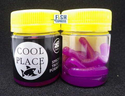 Форелевая силиконовая приманка COOL PLACE (BOMBER)  цвет ФИОЛЕТОВЫЙ 75мм/7шт/банке/вкус сыр продажа от 2 шт.