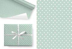 Бумага подарочная, Горох на мятном, 0,7*1 м, 5 листов