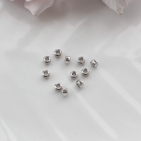 Бусина разделитель (спейсер) шестигранная, 4*3 мм, родий, 10 штук, Р086