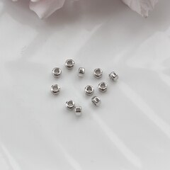 Бусина разделитель (спейсер) шестигранная, 4*3 мм, родий, 10 штук, Р086