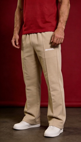 Спортивные брюки с логотипом "ЯМАЛ" бежевые