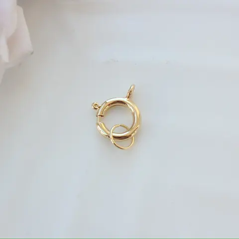 Замочек карабин круглый, 14 мм, позолота, З078