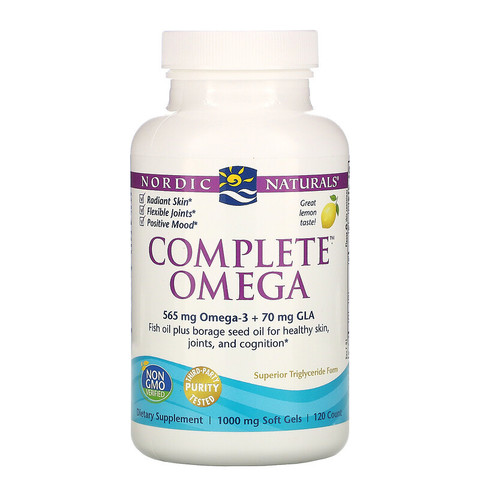 Nordic Naturals, Омега-комплекс, лимон, 1000 мг, 120 желатиновых капсул
