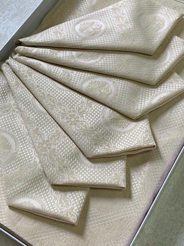 Скатерть 130х160 и 6 салфеток Gamba 8888 Panna светло-бежевая