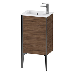 Duravit XViu Тумба подвесная 594x410x290мм, для раковины #072343, 1 дверь, (петли слева), цвет: walnut dark/черный матовый XV4480LB221 фото