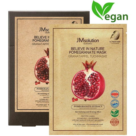 Веганская маска с экстрактом граната JMsolution Europe Believe In Nature Pomegranate Mask