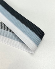 Тесьма эластичная , цвет: белый/светло-голубой/чёрный, 30мм