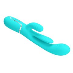 Аквамариновый мультифункциональный вибратор Shania - 22,2 см. - 