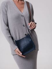 Сумка кожаная на плечо Azaro 30996 темно-синяя