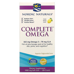 Nordic Naturals, Омега-комплекс, лимон, 1000 мг, 120 желатиновых капсул