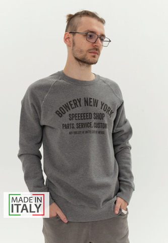 Свитшот Bowery NYC "Speeeeed Club" Grey Melange