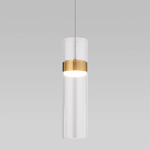 Подвесной светодиодный светильник Eurosvet Lumen 50244/1 LED латунь/прозрачный