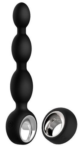 Черный анальный вибромассажер DIONE REMOTE - 16 см. - Dream Toys Midnight Magic 21622