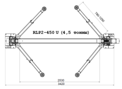 Подъемник двухстоечный RUDETRANS RLP2-450EU 4,5т