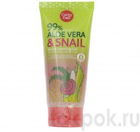 Гель для лица и тела Cathy Doll 99% Aloe Vera & Snail Serum Soothing Gel, 60 гр