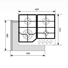 Газовая варочная поверхность LEX GVG 6040-1 IV LIGHT БЕЛЫЙ АНТИК