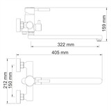 Main 4102L Смеситель для ванны с длинным изливом