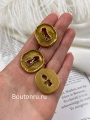 Пуговицы состаренное золото Скиапар. Замочная скажина (лого)