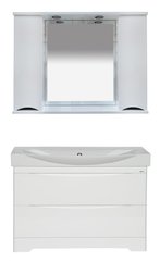 Зеркало-шкаф MISTY Элвис - 105 (свет) белая эмаль