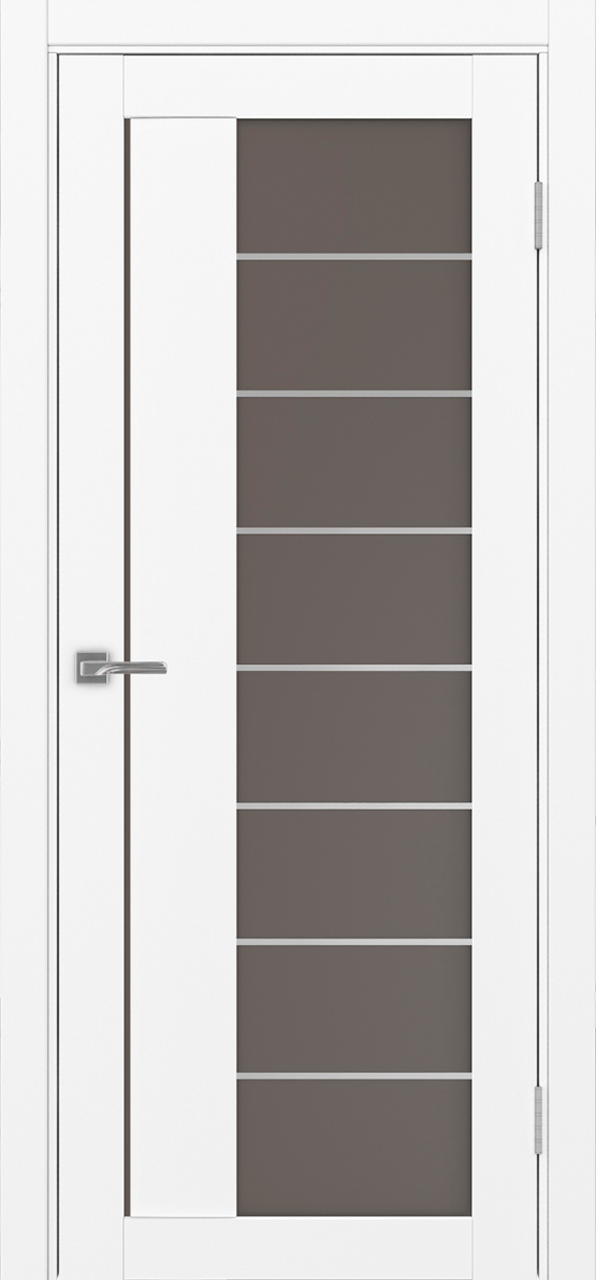 Дверь межкомнатная Оптима Порте Турин 524.22 АСС молдинг SC, цвет белый снежный, экошпон, стекло бронза