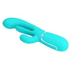 Аквамариновый мультифункциональный вибратор Shania - 22,2 см. - 