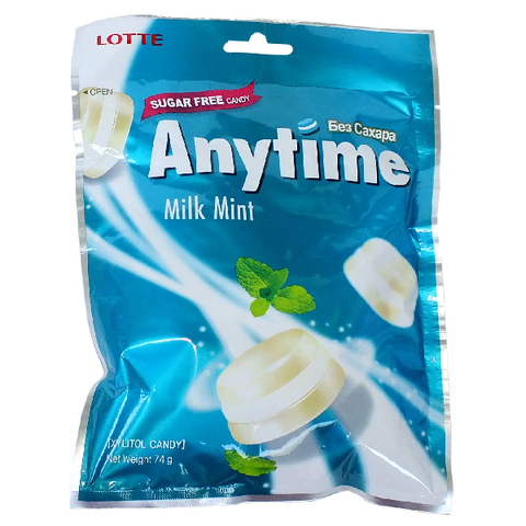 Карамель с молоком и мятой Lotte Anytime, 74 гр