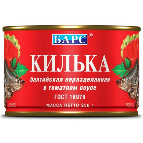 Килька н/р балт. в т/с 250г ТМ Барс
