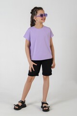 Фуфайка (футболка) для девочки Гретта-1 Виотекс ЛИЛОВЫЙ