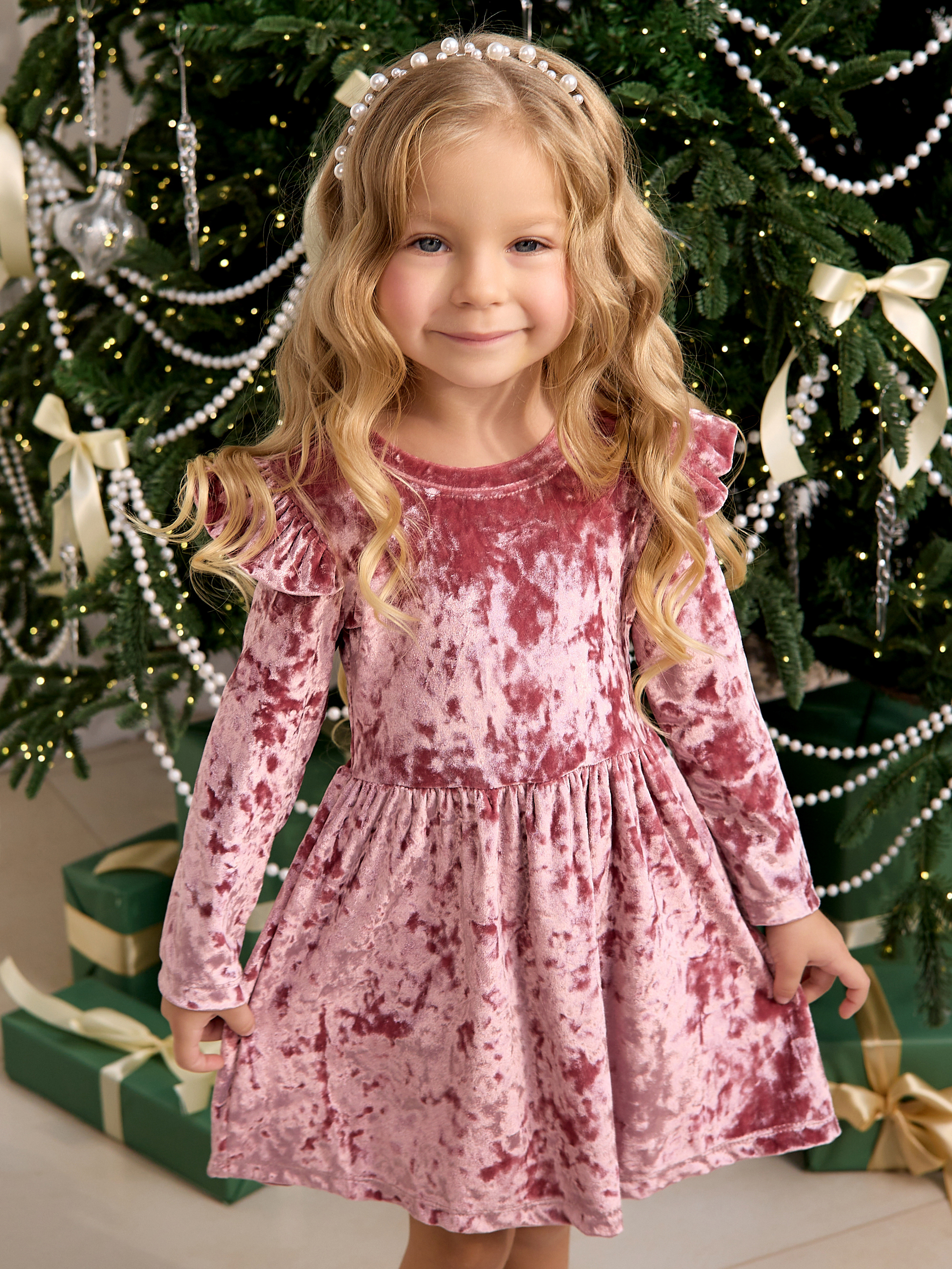 Платье Фея бархат роза