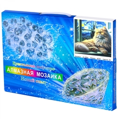 
          Алмазная мозаика Alingar, на подрамнике, с полным заполнением, (глянц), 40х50 см, 25 цветов, "Рыжий кот"