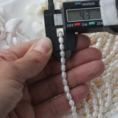 Жемчуг натуральный речной, рис, 5-6,5 мм, 1 нить, Ж020