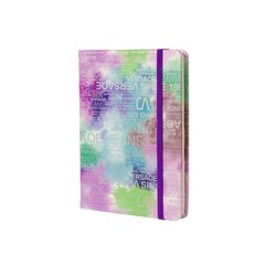 
          Записная книжка, А6, Alingar, 7БЦ, ПВХ (печать на мокром шелке), на резинке, клетка, 96 л., "Трендовые надписи", фиолетовый