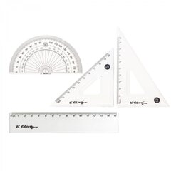 
          Набор чертежный Yalong, 15 см, пластиковый, 4 предмета, "Динозаврик", пакет-пенал ПВХ с европодвесом